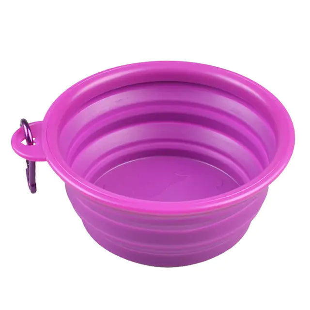 Vibrant Travel Companion: Colorful Collapsible Pet Bowl!