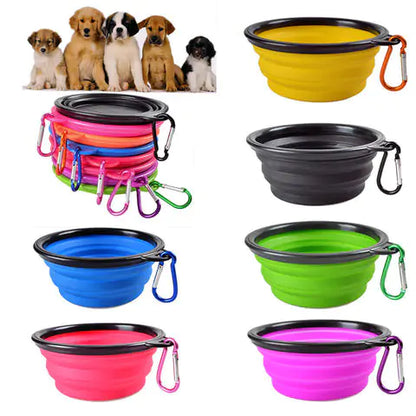 Vibrant Travel Companion: Colorful Collapsible Pet Bowl!