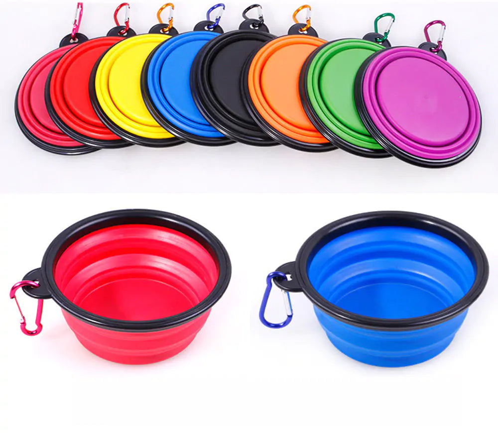 Vibrant Travel Companion: Colorful Collapsible Pet Bowl!