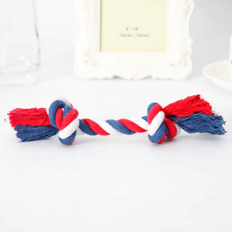 Engage Your Pet with Fun: Cotton Double Rope Knot Pet Toy!