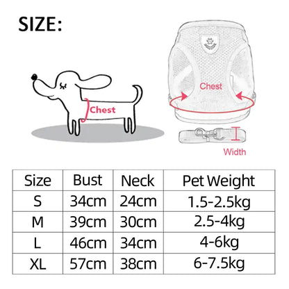 Breathable 100% Polyester Adjustable Vest Pet Harness